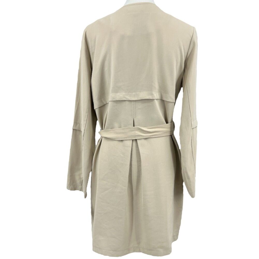 Khaki Wrap Jacket Women's Size Med Tie Front Dressy Business Professional - Picture 6 of 13